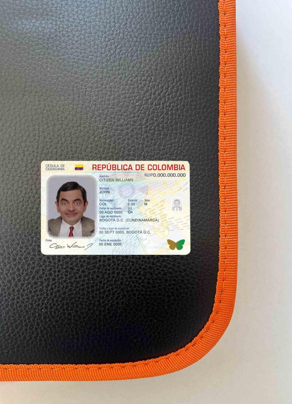 Downloadable Colombia ID (2020 – present) photolook real example